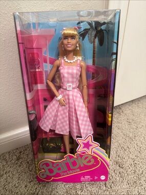Barbie Pink Gingham Fit & Flare Dress Doll